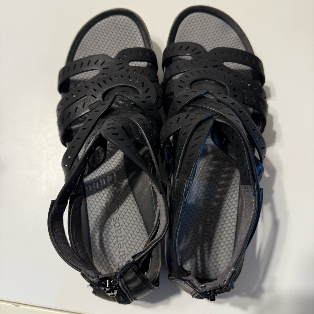BareTraps Black Strappy Sandals size 10